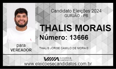 Candidato THALIS MORAIS 2024 - GURJÃO - Eleições