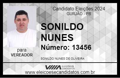 Candidato SONILDO NUNES 2024 - GURJÃO - Eleições