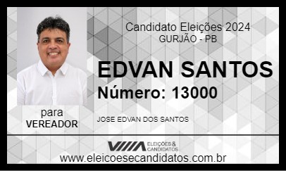 Candidato EDVAN SANTOS 2024 - GURJÃO - Eleições