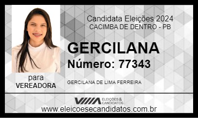 Candidato GERCILANA 2024 - CACIMBA DE DENTRO - Eleições