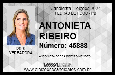 Candidato ANTONIETA RIBEIRO 2024 - PEDRAS DE FOGO - Eleições