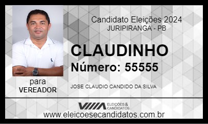 Candidato CLAUDINHO 2024 - JURIPIRANGA - Eleições