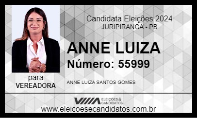 Candidato ANNE LUIZA 2024 - JURIPIRANGA - Eleições