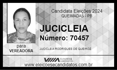 Candidato JUCICLEIA 2024 - QUEIMADAS - Eleições