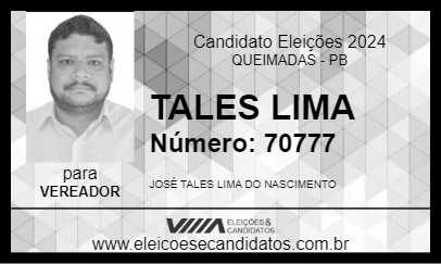 Candidato TALES LIMA 2024 - QUEIMADAS - Eleições