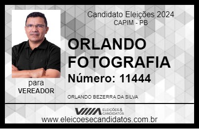 Candidato ORLANDO FOTOGRAFIA 2024 - CAPIM - Eleições