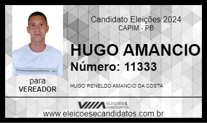 Candidato HUGO AMANCIO 2024 - CAPIM - Eleições