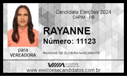 Candidato RAYANNE 2024 - CAPIM - Eleições