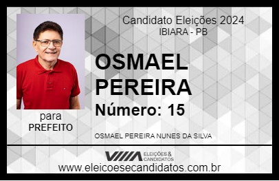 Candidato OSMAEL PEREIRA 2024 - IBIARA - Eleições