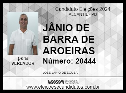 Candidato JÂNIO DE BARRA DE AROEIRAS 2024 - ALCANTIL - Eleições