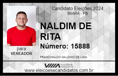 Candidato NALDIM DE RITA 2024 - IBIARA - Eleições