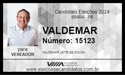 Candidato VALDEMAR 2024 - IBIARA - Eleições