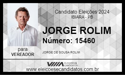 Candidato JORGE ROLIM 2024 - IBIARA - Eleições