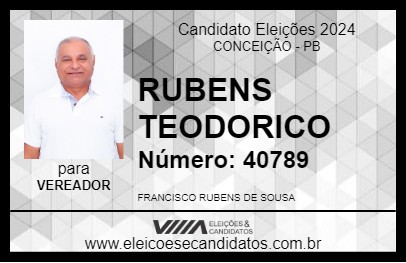 Candidato RUBENS TEODORICO 2024 - CONCEIÇÃO - Eleições