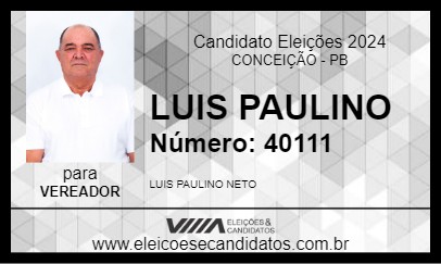 Candidato LUIS PAULINO 2024 - CONCEIÇÃO - Eleições