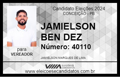 Candidato JAMIELSON BEN DEZ 2024 - CONCEIÇÃO - Eleições