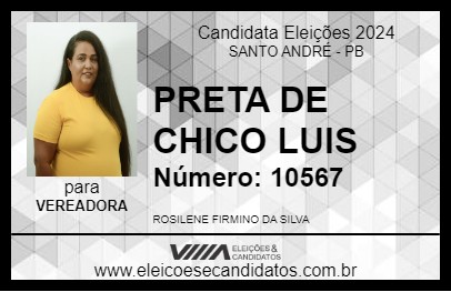 Candidato PRETA DE CHICO LUIS 2024 - SANTO ANDRÉ - Eleições