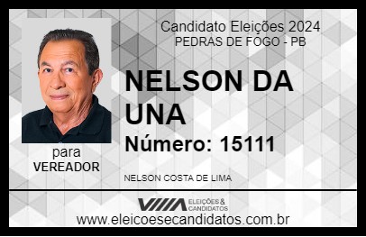 Candidato NELSON DA UNA 2024 - PEDRAS DE FOGO - Eleições