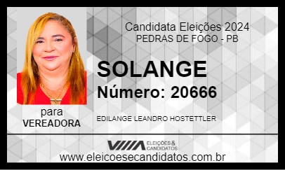 Candidato SOLANGE 2024 - PEDRAS DE FOGO - Eleições