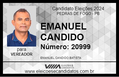 Candidato EMANUEL CANDIDO 2024 - PEDRAS DE FOGO - Eleições