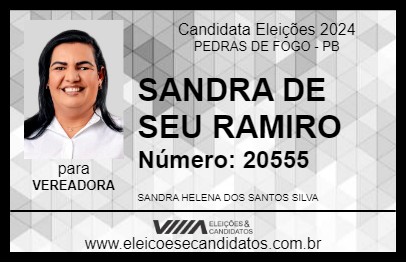 Candidato SANDRA DE SEU RAMIRO 2024 - PEDRAS DE FOGO - Eleições