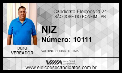 Candidato NIZ 2024 - SÃO JOSÉ DO BONFIM - Eleições