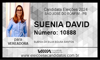 Candidato SUENIA DAVID 2024 - SÃO JOSÉ DO BONFIM - Eleições