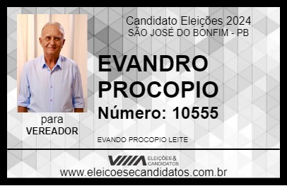 Candidato EVANDRO PROCOPIO 2024 - SÃO JOSÉ DO BONFIM - Eleições