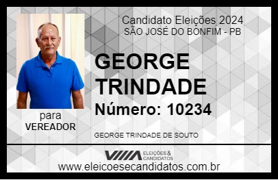 Candidato GEORGE TRINDADE 2024 - SÃO JOSÉ DO BONFIM - Eleições