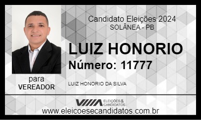 Candidato LUIZ HONORIO 2024 - SOLÂNEA - Eleições