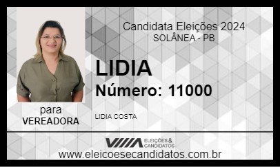 Candidato LIDIA 2024 - SOLÂNEA - Eleições