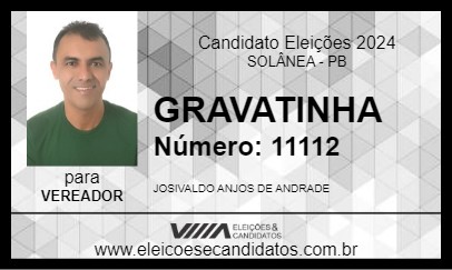 Candidato GRAVATINHA 2024 - SOLÂNEA - Eleições