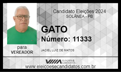 Candidato GATO 2024 - SOLÂNEA - Eleições