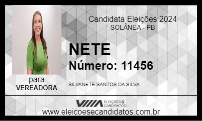 Candidato NETE 2024 - SOLÂNEA - Eleições