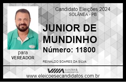 Candidato JUNIOR DE MUNDINHO 2024 - SOLÂNEA - Eleições