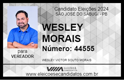 Candidato WESLEY MORAIS 2024 - SÃO JOSÉ DO SABUGI - Eleições