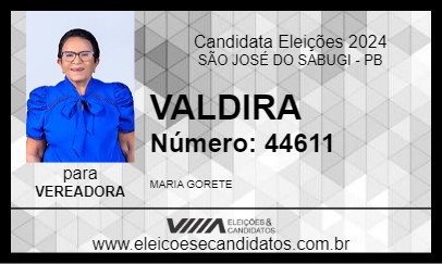 Candidato VALDIRA 2024 - SÃO JOSÉ DO SABUGI - Eleições