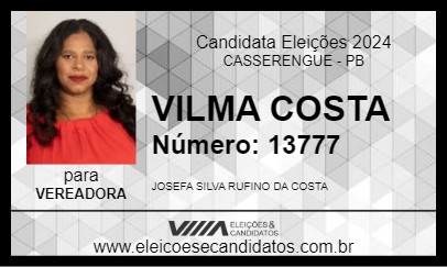 Candidato VILMA COSTA 2024 - CASSERENGUE - Eleições