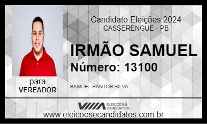 Candidato IRMÃO SAMUEL 2024 - CASSERENGUE - Eleições