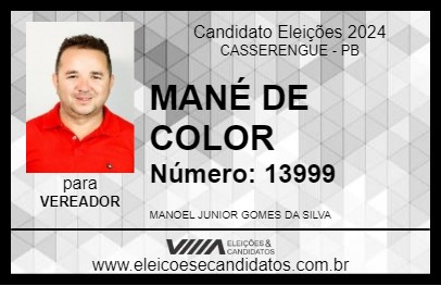 Candidato MANÉ DE COLOR 2024 - CASSERENGUE - Eleições