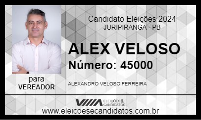 Candidato ALEX VELOSO 2024 - JURIPIRANGA - Eleições