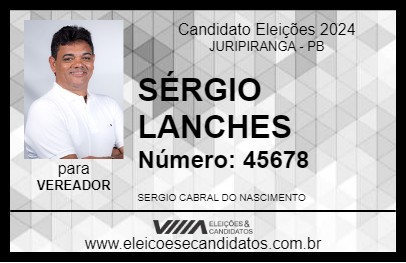 Candidato SÉRGIO LANCHES 2024 - JURIPIRANGA - Eleições