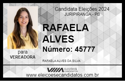 Candidato RAFAELA ALVES 2024 - JURIPIRANGA - Eleições