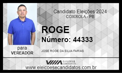 Candidato ROGE 2024 - COXIXOLA - Eleições