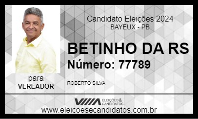 Candidato BETINHO DA RS 2024 - BAYEUX - Eleições