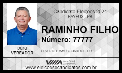 Candidato RAMINHO FILHO 2024 - BAYEUX - Eleições