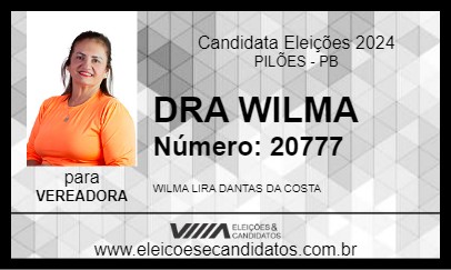 Candidato DRA WILMA 2024 - PILÕES - Eleições