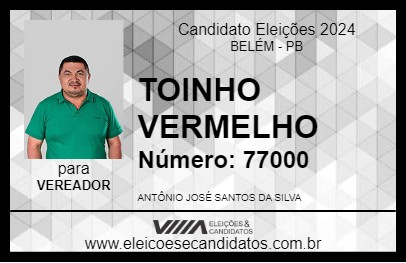 Candidato TOINHO VERMELHO 2024 - BELÉM - Eleições