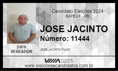 Candidato JOSE JACINTO 2024 - BAYEUX - Eleições