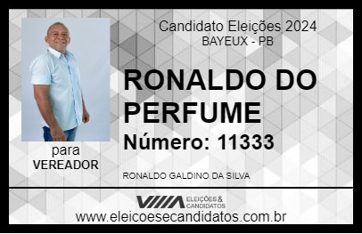 Candidato RONALDO DO PERFUME 2024 - BAYEUX - Eleições